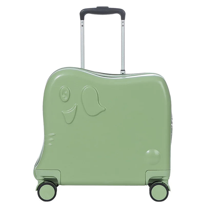 18-Inch Kid's Trolley Suitcases Luggage ABS+PC Hard Shell Case with Spinner Caster Waterproof Travel Case with Cartoon Design