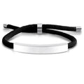 2024 Personalized String Woven Red Rope Fabric Jewelry Hold Stainless Steel Bar Bracelet Women Customized Text Bracelet