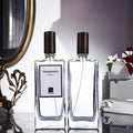 Online Custom Empty 50ml square Pump Bottle Blue Wholesale Perfume Bottles