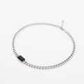 Chris April 316L Stainless Steel PVD Gold Plated Geometric Simple Black Stone Thick Chain Necklace