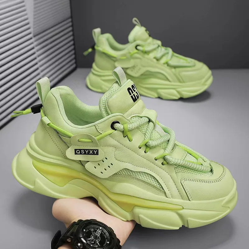 Men's New Comfortable Soft Bottom Lace-up Trainers Fashion Trend Men's Casual Shoes Anti-slip Breathable Men's Running Shoes