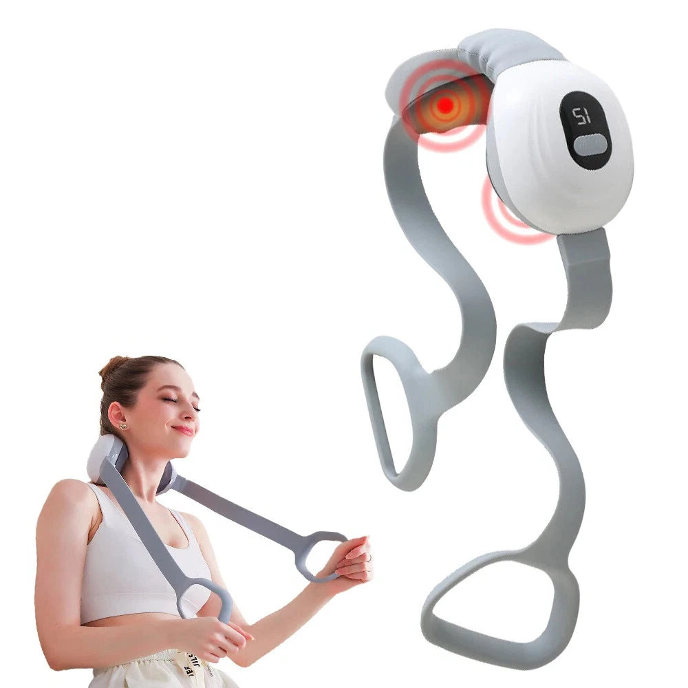 Fitease Multi-Function 5 Model Kneading LED Red Light Therapy Hot Compress 3D Neck Shoulder Massager ABS+Silicone 2000mAh 3.7V