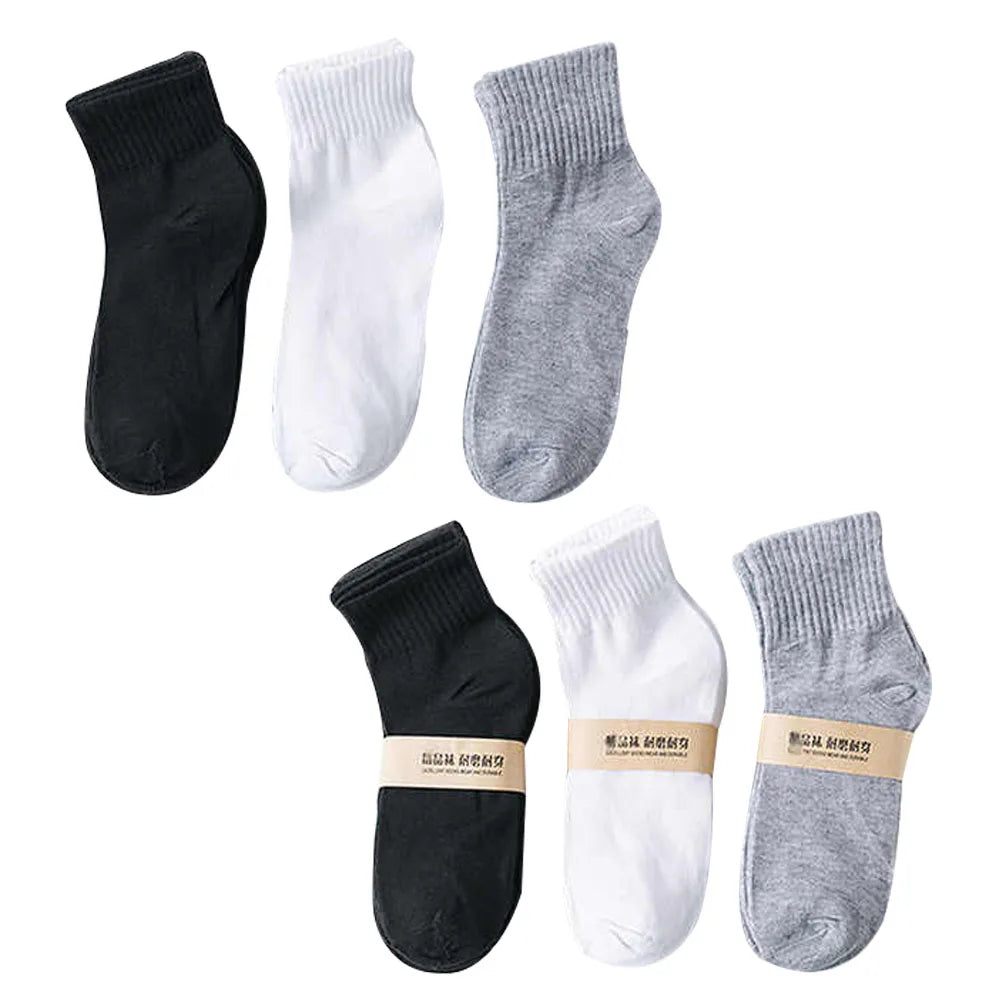 Polyester Breathable Black White Grey Plain Men Women Socks