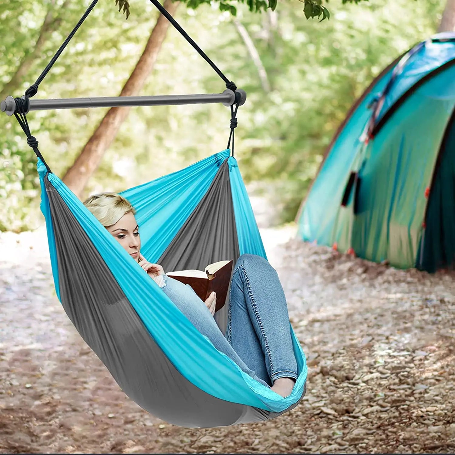 Woqi Outdoor Garden Chair Rocking Swing Hammock for Adults and Kids Hanging Basket Chair for Camping