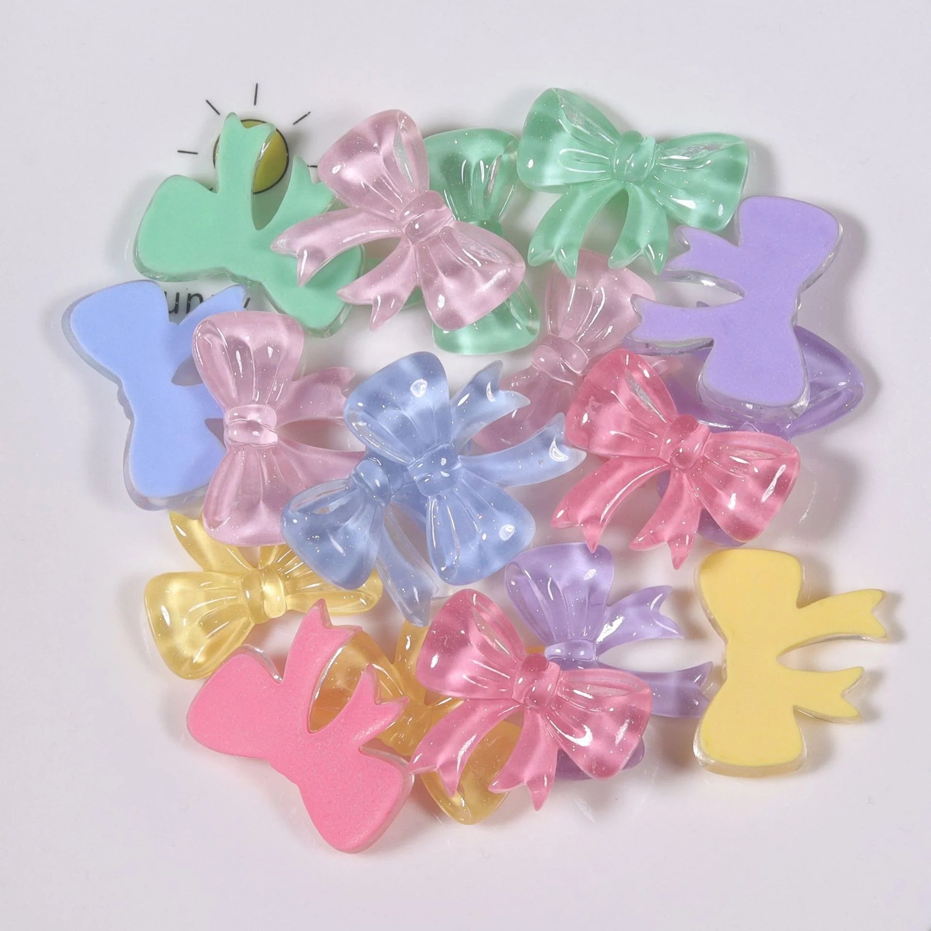 3D Kawaii Cute Cartoon Resin Accessories Glitter Bow Tie Cartoon Bow DIY Resin Nail Art Charms Decoration