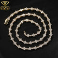 Top Icy Honeycomb Chain 3mm Tennis Chain Fashion Jewelry Honey Necklace Brass 18K Gold Plated 5A CZ Shiny Necklace Chain