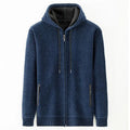 Winter Thick Men's Knitted Sweater Coat Long Sleeve Cardigan Fleece Full Zip Male Causal Plus Size Clothing for Autumn