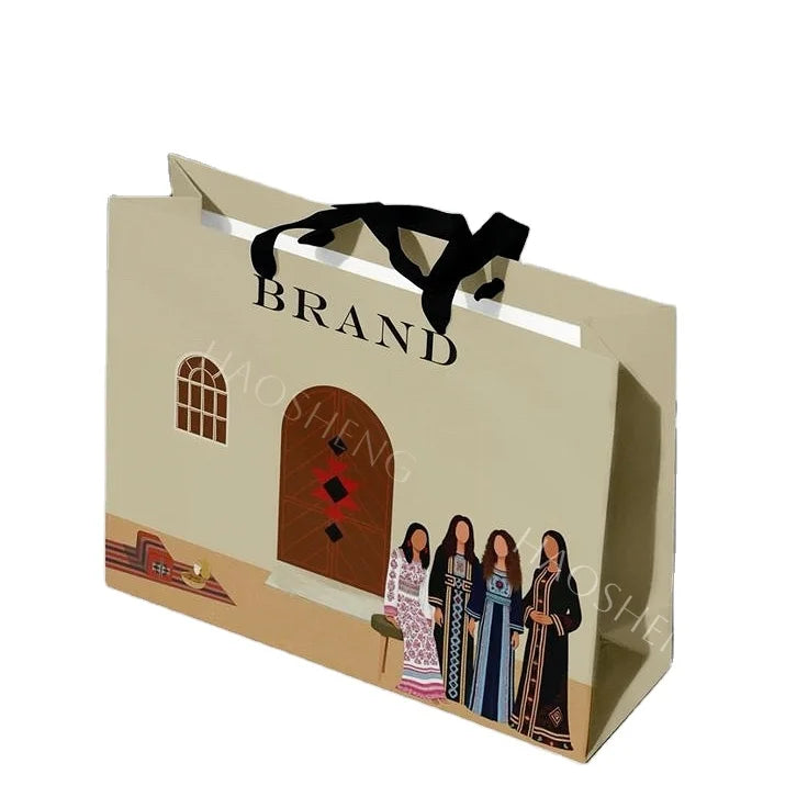 Customized logo Cardstock Shopping Bags Suitable for Clothing Shoes and Paper Shopping Bags for Promotion or Gifts