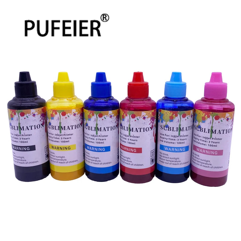 100ML Bottle Premium Refill Sublimation Ink for Epson 6 Color Inkjet Printer Universal Dye Sublimation Ink