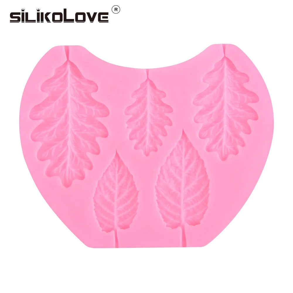 Plant Series Rose Leave Shape Silicone Fondant Cake Mold for Cupcake Candy Chocolate 3D Cake Decoration Baking Tools