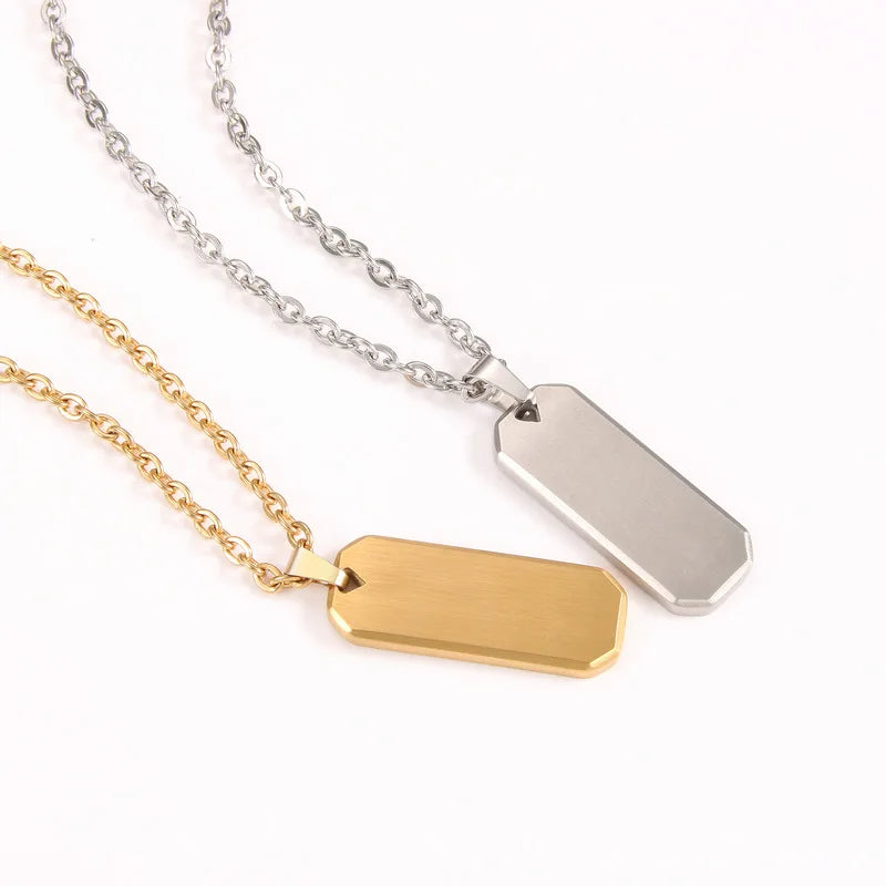 Personalized Jewelry New Design Shape Stainless Steel Mens Tag Necklace Custom Engraved Accepted