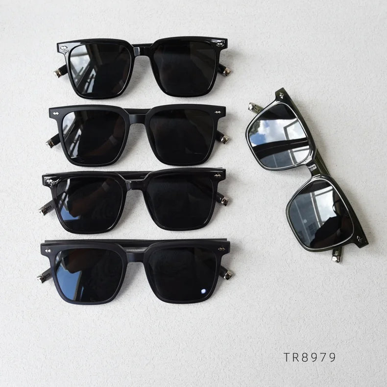 Fashionable Street Snap Shades Korean Style Tac Polarized Lens Sun Glasses Classical square Tr90 Frame Designer Sunglasses
