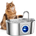 3.2L Stainless Steel Cat Fountain with Water Level Window USB Charging Sensor Pet Water Fountain Cat Dog Water Dispenser for Cat