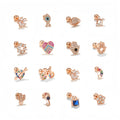 Wholesale Rose Gold Plated Small Stud Earrings Ear Bone Nails Exquisite Piercing Female Ear Jewelry New Trend Zircon Earrings