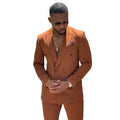 Brown Double Breasted Blazer and Black Pants Men Suit for Men Groom Tuxedos Business Suit Men Terno Masculino 2PCS