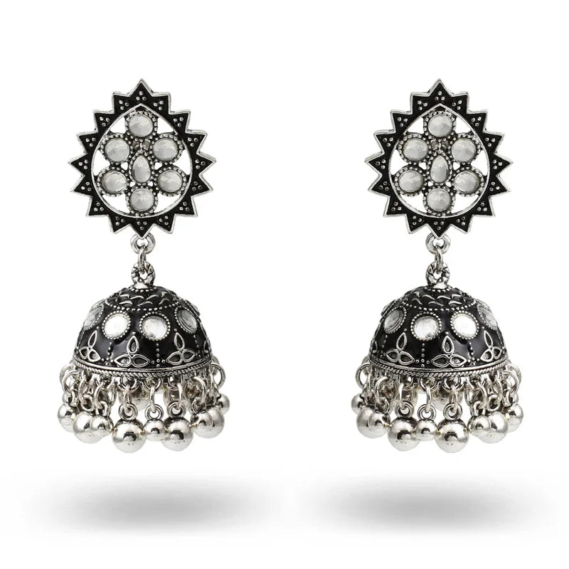 Earrings Meenakari Designer Colorful Beads Indian Style Premium Quality Jumkha Bali Hoop Earrings for Women Earchain Earring