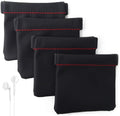 PU Leather Headphone Storage Earphone Pouch with Snap Spring Closure