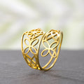 Myshape Witch Knot Open Rings Women Stainless Steel Gold Color Adjustable Finger Ring Witchcraft Amulet Jewelry Christmas Gift