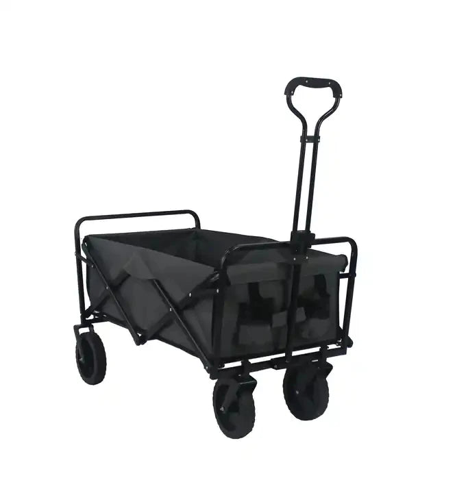 Customized Sturdy Steel Portable Folding Trolley Cart Beach Camping Garden Collapsible Wagon Trolley Cart