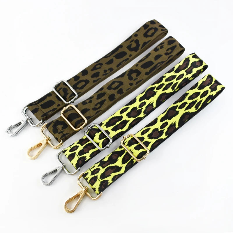 Meetee B-J2042 Colorful Spotted Leopard Print Long Shoulder Strap Handbag Accessory Crossbody Bag Strap
