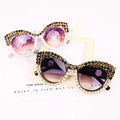 Vintage Style Ladies Big Rhinestone Oversized Diamonds Women Bling Shades Cat Eye Women Sunglasses