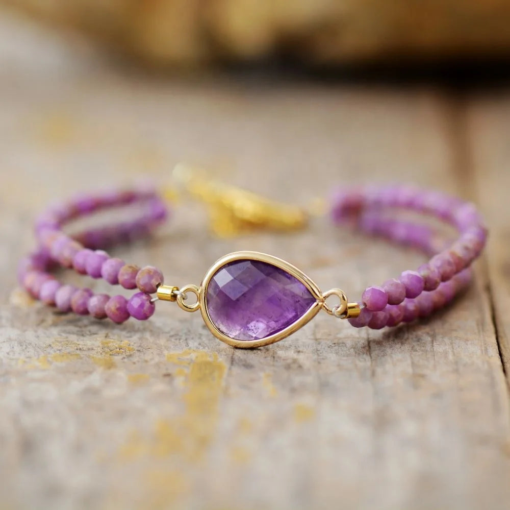 Wholesale Stylish Crystal Fashion Bangle Natural Gemstone Bracelet for Women Virgin Mary Inspiration