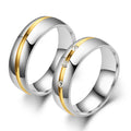 High Polished Gold Silver Plated Titanium Steel Engagement Wedding Rings Fashion Stainless Steel Jewelry Ring for Couples Set