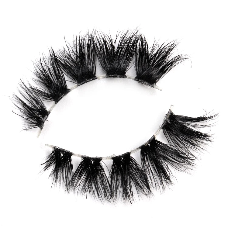 New Style Clear Band 3D Mink Eyelashes Fluffy Full Strip Handmade Reusable Cruelty Free Lashes With Custom Packaging