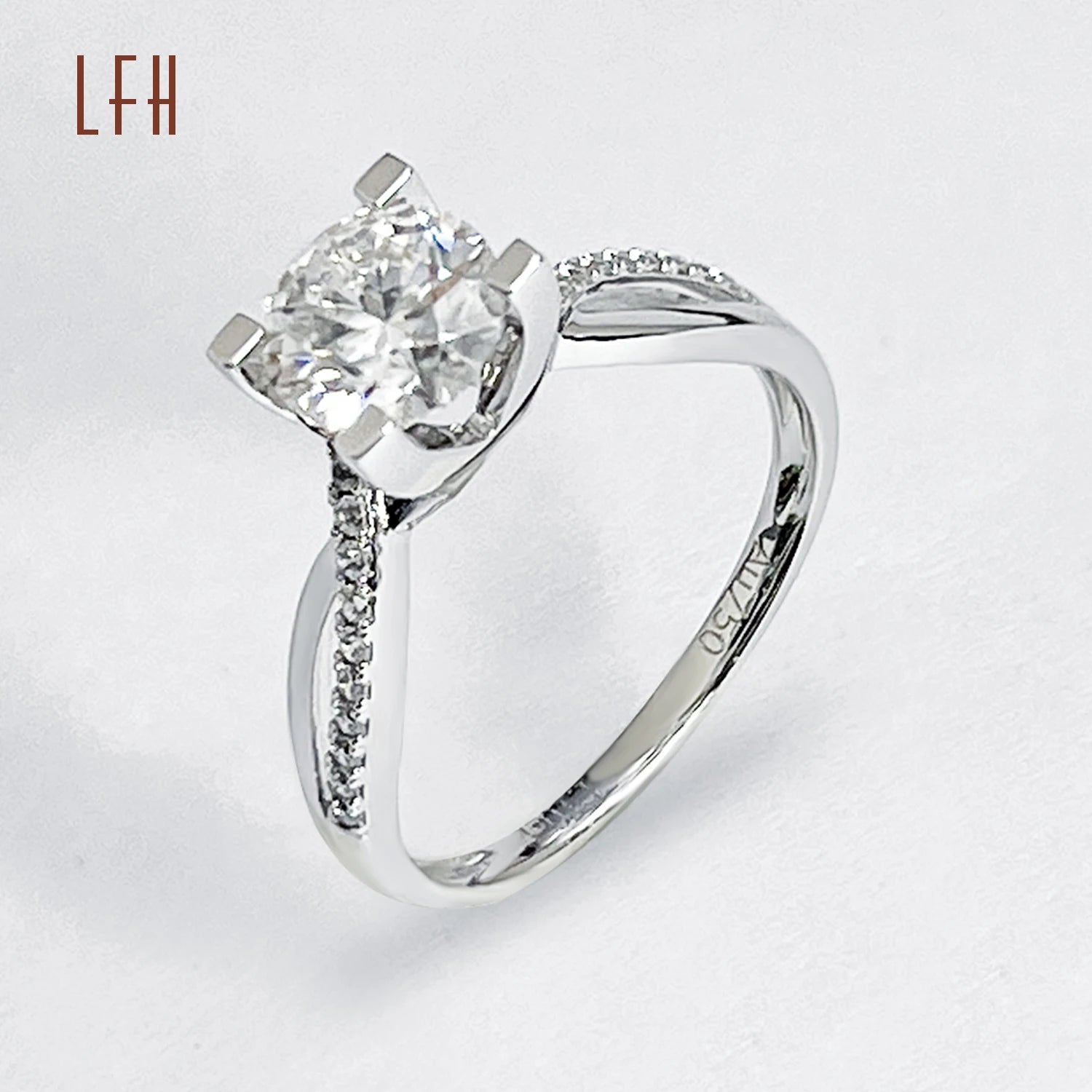 Womens Rings Gold 18k Luxury Solid Gold  Moissanite Engagement Rings Jewelry  Round  Moissanite Wedding Ring for Women