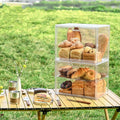 OWNSWING Bread Box for Kitchen Countertop Stackable Display Cases for Figures Clear Storage Bins Organizer for Home
