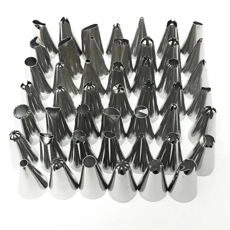 48Pcs Complete Cake Decorating Nozzle Sets Stainless Steel Icing Piping Nozzles Pastry Tips