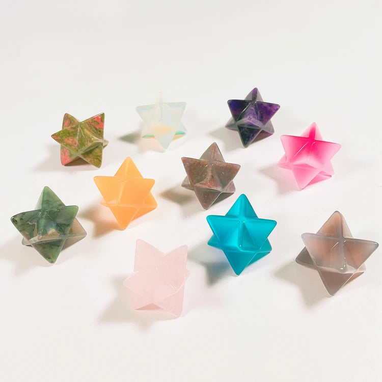 HZ Natural Stone Merkaba Stone Crystal Carving Reiki Heal Crystal for Jasper Making Necklace Jewelry Decorations Crafts