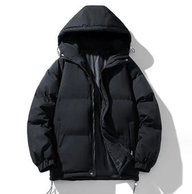 Winter Stand-Up Collar Solid Color Thickened Warm Jacket Men Down Coat Puffer Cotton Jackets