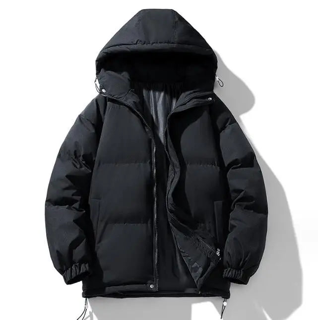 Winter Stand-Up Collar Solid Color Thickened Warm Jacket Men Down Coat Puffer Cotton Jackets