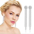 Korean Fashion Jewelry Personality Temperament Crystal Tassel Earrings Bridal Earrings for Women Long Earrings