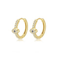 Non-tarnish 925 Sterling Silver Gold Plated Evil Eye Huggie Earrings Dainty Blue Zircon Devil Eye Hoop Earrings for Women