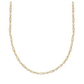 14K Gold Plated Bezel Baguette CZ and Round CZ Necklace in Brass