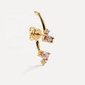 LOZRUNVE Silver 925 Fashion Colored Pear CZ Hook Ear Jacket Earring Women Jewelry