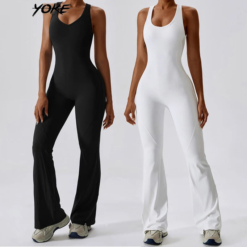 YOKE Wholesale Gym Clothes Active Wear Yoga Fitness Sports Seamless Jumpsuit One Piece Yoga Wear Female
