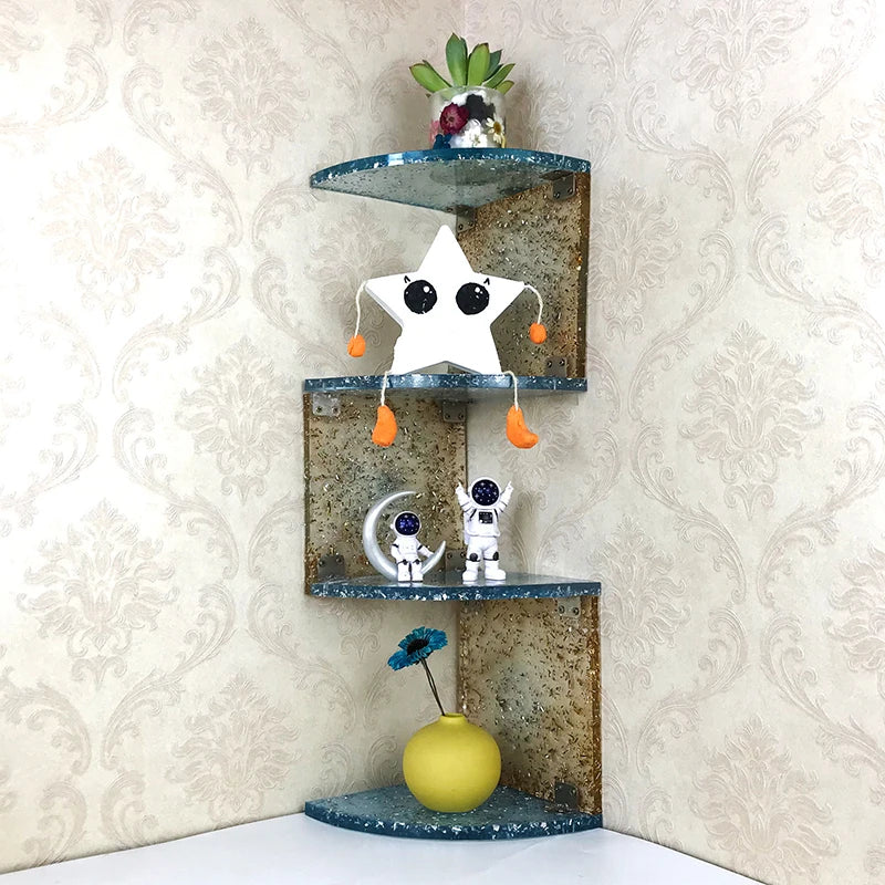 Early Riser Corner Wall Shelf Silicone Mold Floating Corner Shelves for Wall Vertical Corner Wall Shelf Display Racks Home Decor