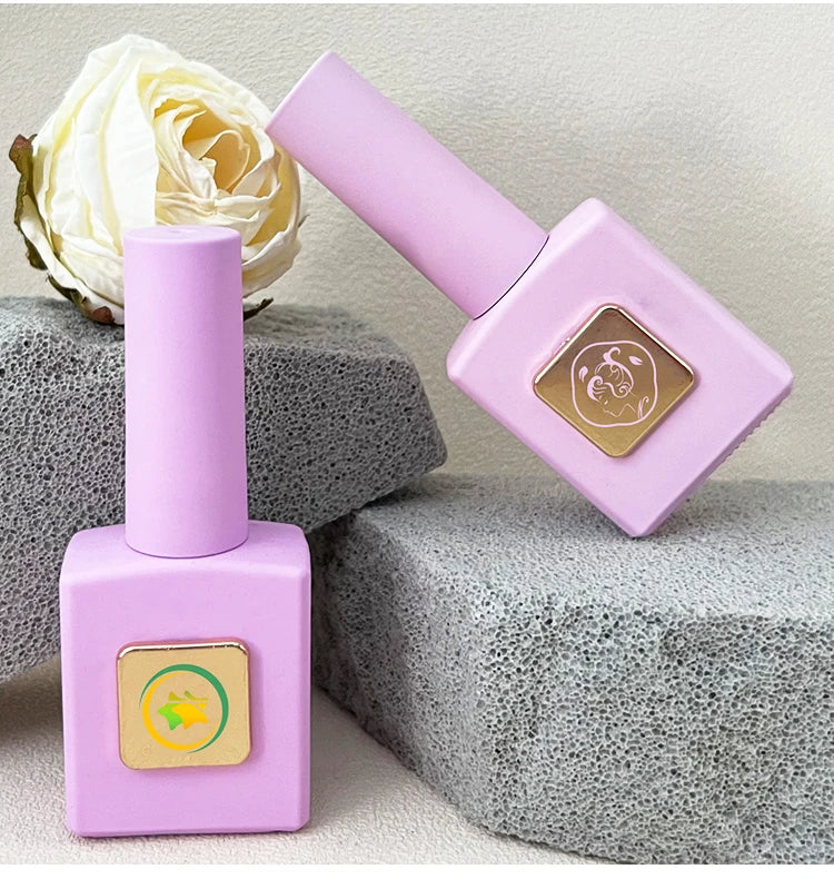 Customized Logo Color 12ml square Empty Nail Uv Gel Polish Bottle Design Glass Gel Nail Polish Bottles Printing With Brush Caps