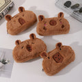 Cute Capybara Pencil Case Plush Pen Bag Women Cosmetic Bag Cartoon Stationery Organizer Storage Bag Student School Supplies