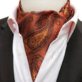 Vintage Paisley Polyester Ascot Tie Men's Cravat Neck Scarf Silk Ascot Self British Style Gentleman Necktie Wedding