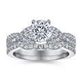 Classic Ring Round Brilliant CZ 925 Sterling Silver Zirconia Engagement Wedding Ring with 18K Gold Plated Rose Gold Plated
