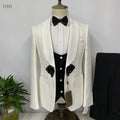 New Office Suit High and Barley Round Neck Butterfly One Button ( Jacket Waistcoat Pants ) 3 Pieces Groom Men Suits MMA406