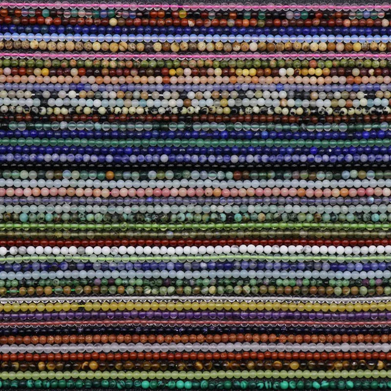 2mm 3mm 4mm Natural Round Precious Stone Beads Natural Bulk Gemstone Beads for Jewelry Bracelets Necklace Rings Making Drop Ship