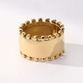 Vintage Design Tarnish Free Waterproof  Stainless Steel 18K Gold Plated Customized Gold Chunky Rings