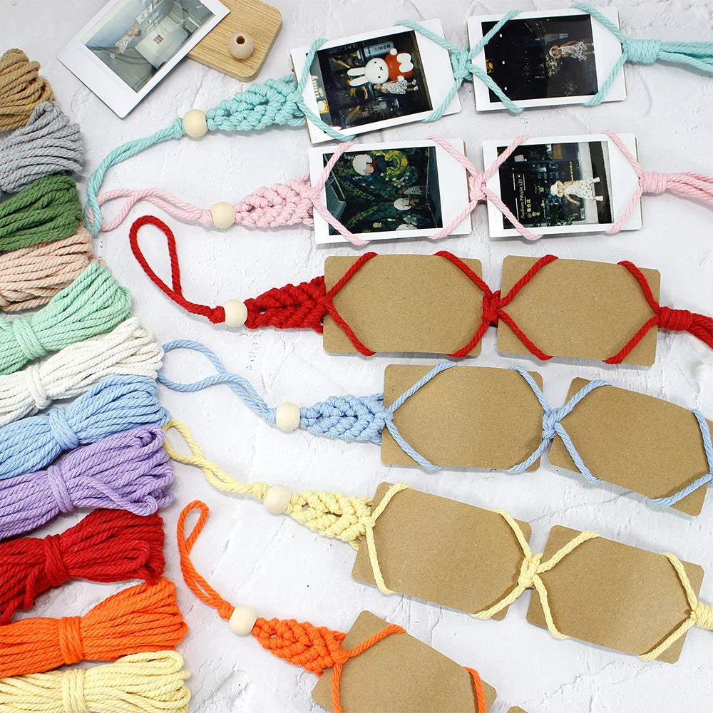 1Set DIY Photo Pendant Macrame Kit Factory Direct Boho Style Car/Home Decor Handmade Gift with English Tutorial Beginner
