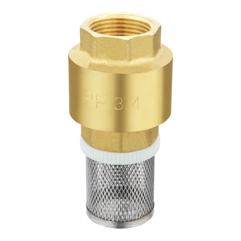 TMOK 3/4 Inch DN20 Brass One Way Check FootValve with Stainless Steel Strainer for Water Pump Suction
