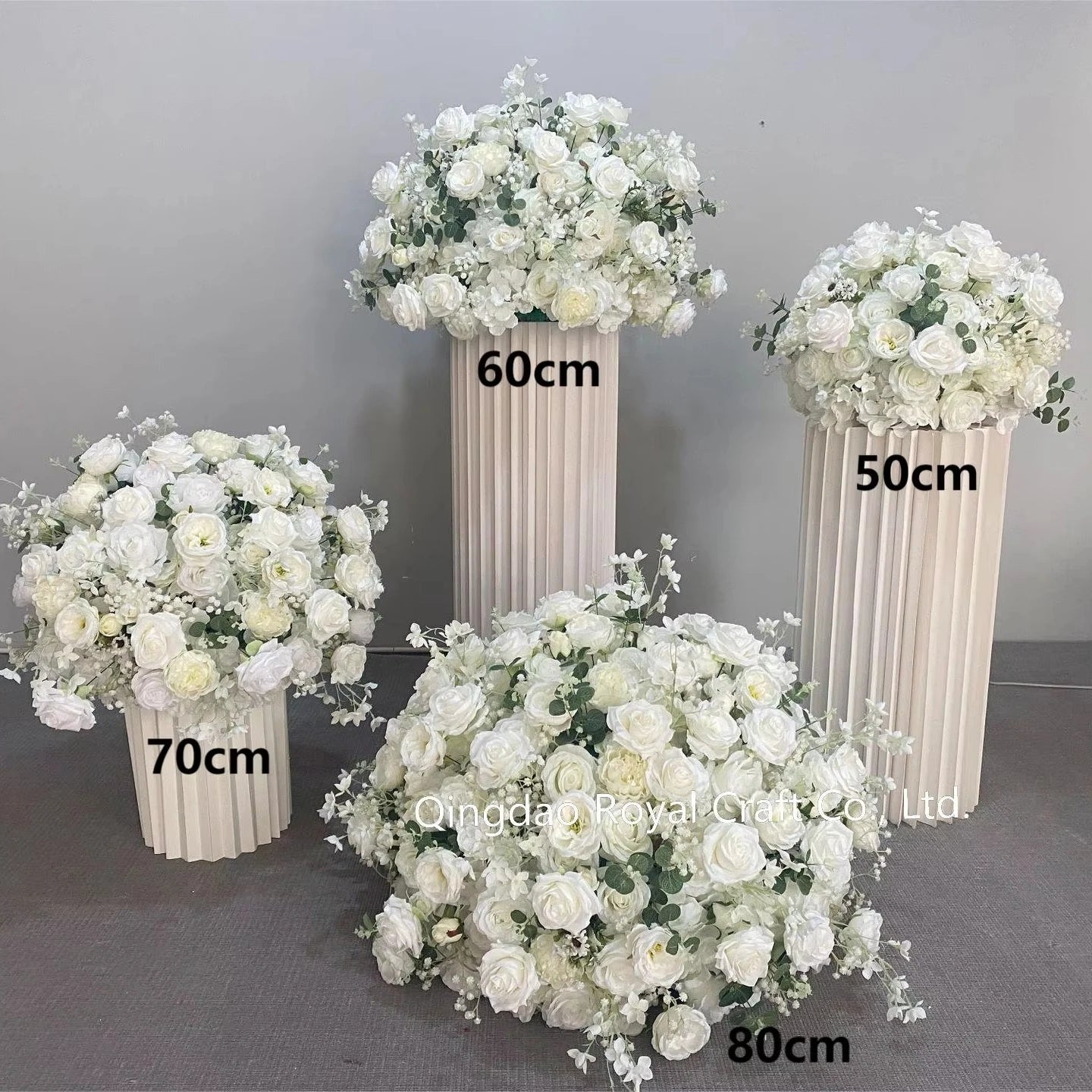 Hot Selling White Table Centerpiece Flower Ball Wedding Decoration Flower Ball Table Runners for Wedding Party Decor